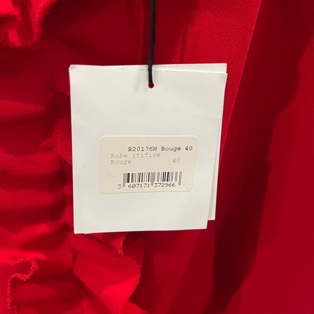 Sandro Red Ruffle Mini Dress - Picture 6 of 8